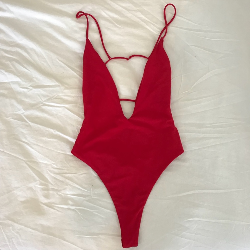 Red One Piece Swimsuit